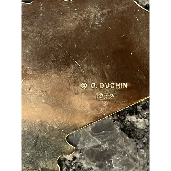 4 Vtg Christmas Ornaments Brass G. Duchin 1st Plastic 85 Tree C Cane Brass Angel - Picture 3 of 8